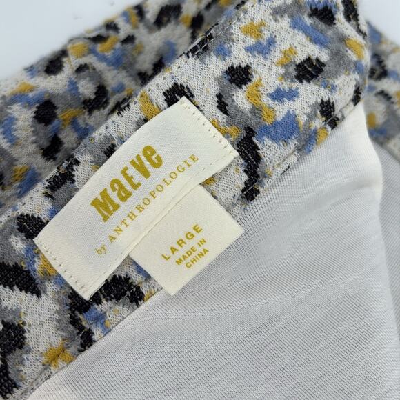 Anthropologie Maeve Leopard Jacquard Knit Pencil Skirt Knee Length Size Large - Picture 10 of 14